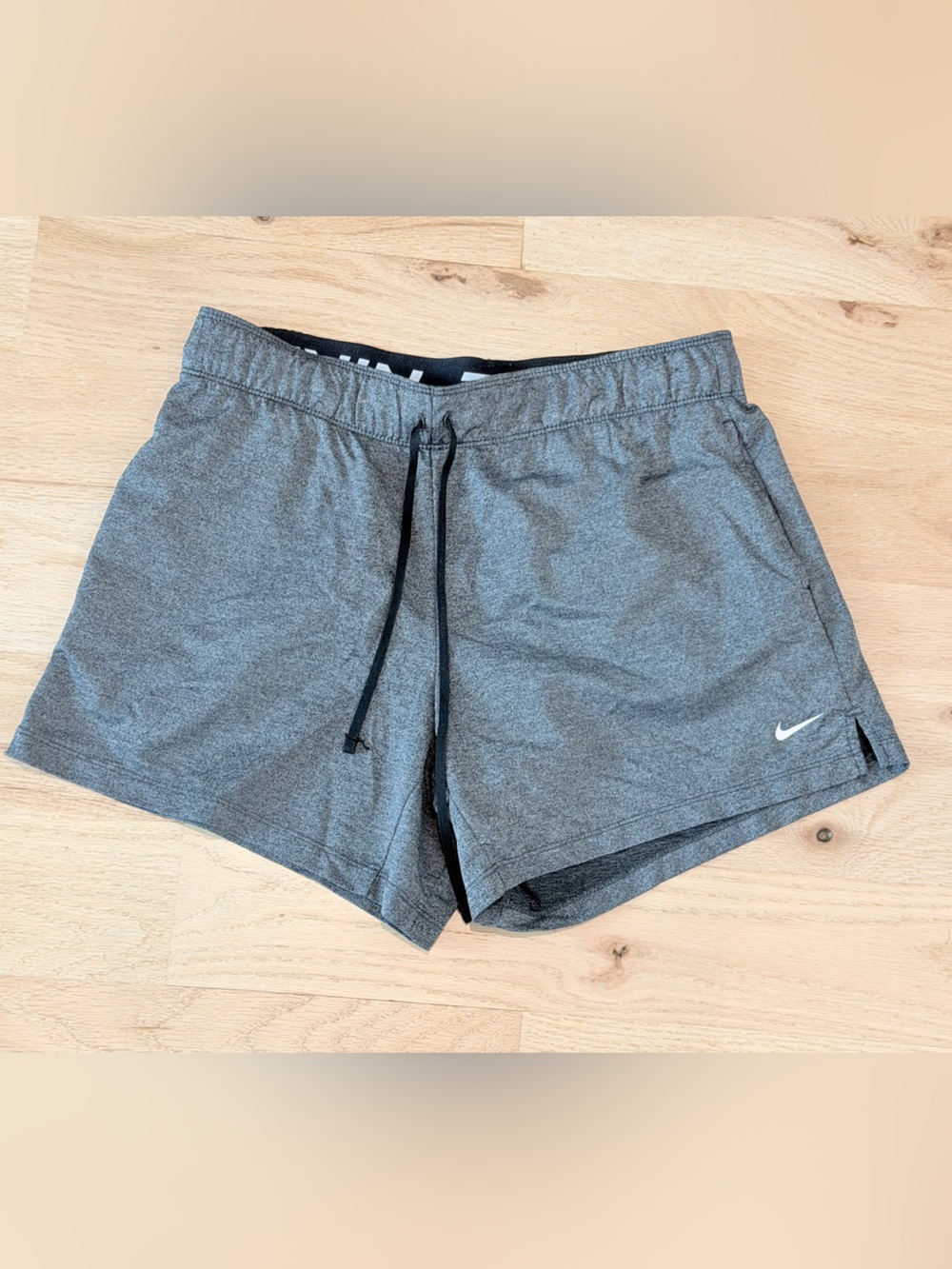 Nike Black Dri-FIT Athletic Shorts with White Swoosh